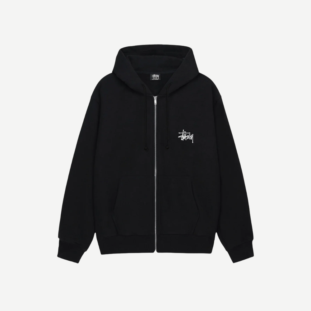 Stüssy basic zip hoodie black
