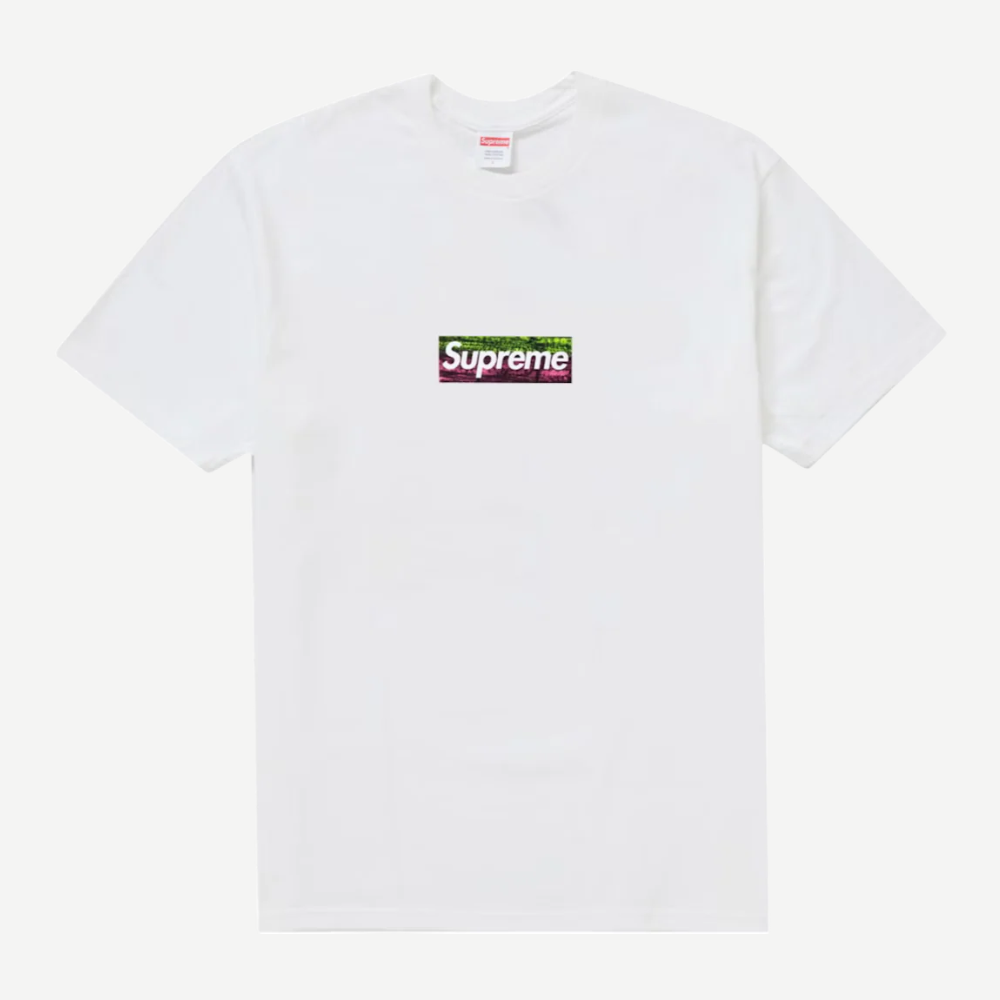 Supreme los angeles fire relief box logo tee white
