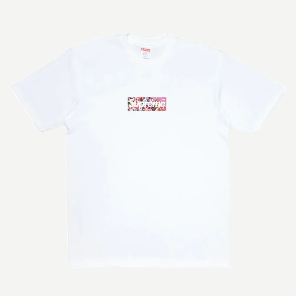 Supreme takashi murakami covid-19 relief box logo tee white